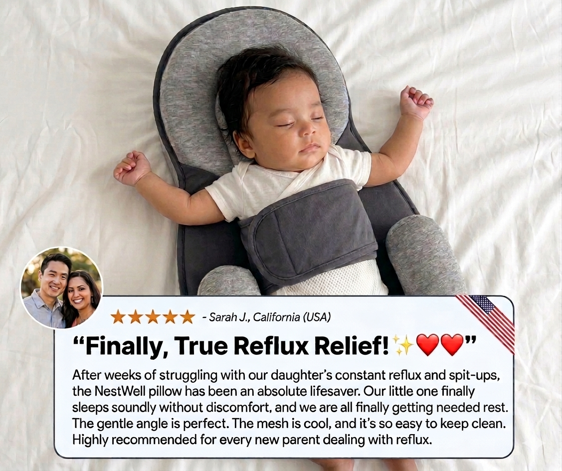 NestWell Baby Comfort Pillow — Relieves Reflux, Colic & Gas